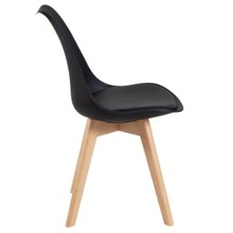 Conjunto de Mesa Redonda Leda 80cm Preto + 2 Cadeiras Estofadas Leda Preto - 3