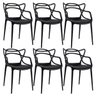 Kit 6 Cadeiras Masters Allegra - Preto - 1