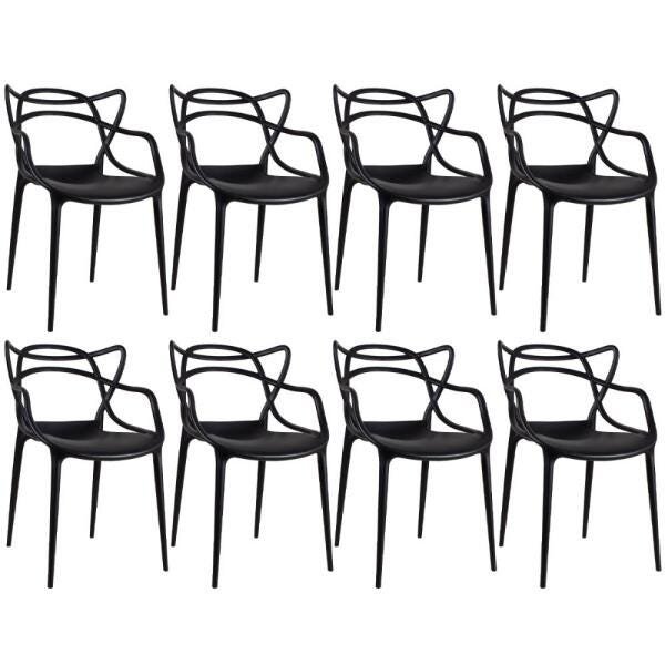 Kit 8 Cadeiras Masters Allegra - Preto