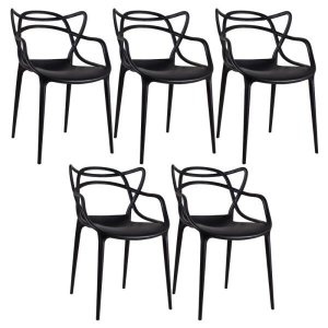 Kit 5 Cadeiras Masters Allegra - Preto