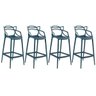 KIT - 4 x Banquetas altas Masters Allegra - Azul petróleo - 1