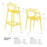 Kit 6 Cadeiras e 2 Banquetas Altas Masters Allegra - Amarelo - 10