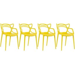 Kit 4 Cadeiras Masters Allegra - Amarelo - 1