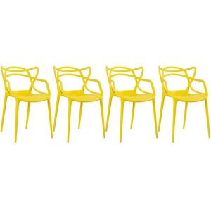 Kit 4 Cadeiras Masters Allegra - Amarelo