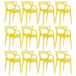 Kit 12 Cadeiras Masters Allegra - Amarelo - 8