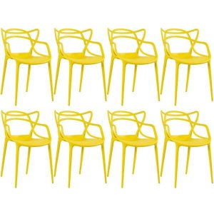 Kit 8 Cadeiras Masters Allegra - Amarelo