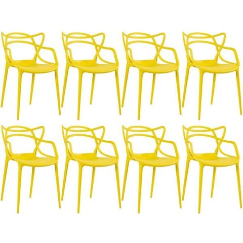 Kit 8 Cadeiras Masters Allegra - Amarelo