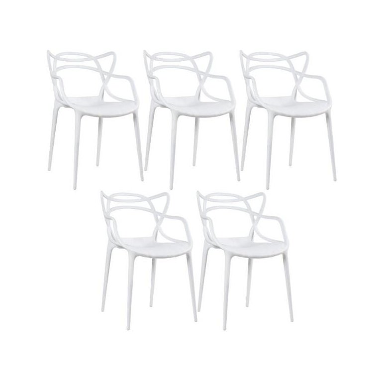 Kit 5 Cadeiras Masters Allegra - Branco Kit 5 Cadeiras Masters Allegra - Branco