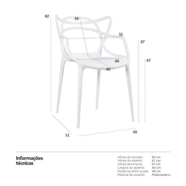 Kit 8 Cadeiras Masters Allegra - Branco - 7