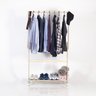 Arara De Roupas Reforçada Cabideiro Pinus e Branco com Rodas - 1