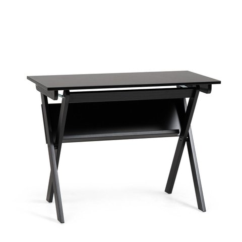 Escrivaninha Mesa Escritório Dobrável em e Artic 100cm MDF Preto