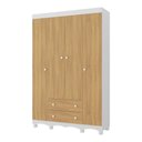 Ver imagem 2 de Guarda-roupa Infantil 122cm 4 Portas e 2 Gavetas Dengo Multimóveis Mp4438 Branco/madeirado