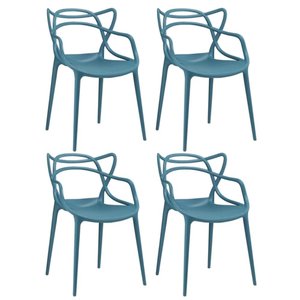 Kit 4 Cadeiras Masters Allegra - Turquesa