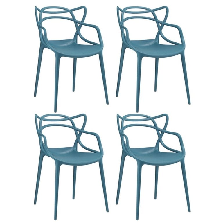 Kit 4 Cadeiras Masters Allegra - Turquesa Kit 4 Cadeiras Masters Allegra - Turquesa