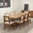 Ver imagem 1 de Conjunto de Jantar Mesa Retangular Harmony 8 Cadeiras Saga - Natural C/ Cru
