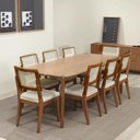 Ver imagem 1 de Conjunto de Jantar Mesa Retangular Harmony 8 Cadeiras Saga - Natural C/ Cru