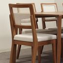 Ver imagem 2 de Conjunto de Jantar Mesa Retangular Harmony 8 Cadeiras Saga - Natural C/ Cru