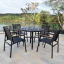 Ver imagem 2 de Mesa Varanda Gourmet Alumínio Redonda 1mt com Furo Ombrelone