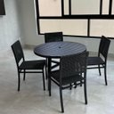 Ver imagem 1 de Mesa Varanda Gourmet Alumínio Redonda 1mt com Furo Ombrelone