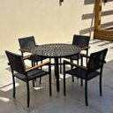 Ver imagem 4 de Mesa Varanda Gourmet Alumínio Redonda 1mt com Furo Ombrelone