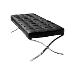 Banco Barcelona Couro Sintético Preto Base Cromada - 2