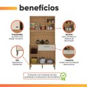 Ver imagem 5 de Armário de Cozinha Compacta 3 Portas 3 Nichos Yogi Madeirado/off White