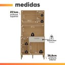 Ver imagem 4 de Armário de Cozinha Compacta 3 Portas 3 Nichos Yogi Madeirado/off White