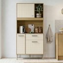 Ver imagem 2 de Armário de Cozinha Compacta 3 Portas 3 Nichos Yogi Madeirado/off White