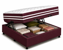 Ver imagem 1 de Kit Cama Box Baú Casal 138x188 cm + Colchão Molas Ensacada Casal 28 cm Vinho Suede