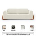 Ver imagem 6 de Kit Poltrona e Sofá Bloom 200cm 03 Lugares com Pés de Madeira Bouclê Off White - Desk Design