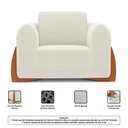 Ver imagem 7 de Kit Poltrona e Sofá Bloom 200cm 03 Lugares com Pés de Madeira Bouclê Off White - Desk Design