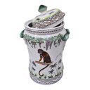 Ver imagem 4 de Potiche Decorativo com Tampa Cerâmica Chinesa Craquelada Macaco Pintado À Mão 46cm Columbus Gold
