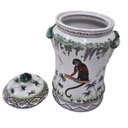 Ver imagem 6 de Potiche Decorativo com Tampa Cerâmica Chinesa Craquelada Macaco Pintado À Mão 46cm Columbus Gold
