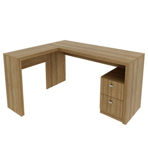 Mesa para Escritório de Canto ME4129 Amendoa Tecno Mobili