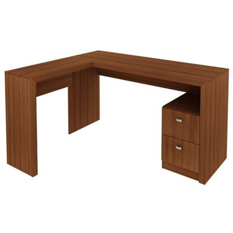 Mesa para Escritório de Canto Me4129 Amendoa Tecno Mobili