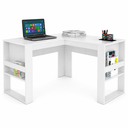 Ver imagem 2 de Mesa para Escritório em L 136cm com Detalhe Ripado ME4145 Branco - Tecno Mobili