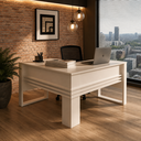 Ver imagem 3 de Mesa para Escritório em L 136cm com Detalhe Ripado ME4145 Branco - Tecno Mobili