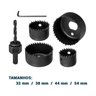 Jogo Serra Copo Kit 6 Peças 32 a 54mm Para Madeira PVC Gesso - 2