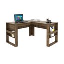 Ver imagem 3 de Escrivaninha Mesa para Escritório em L Angular 136 Cm Cor:nogal