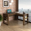 Ver imagem 1 de Escrivaninha Mesa para Escritório em L Angular 136 Cm Cor:nogal