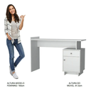 Ver mais imagens de Mesa Escrivaninha para Computador Lisboa com 1 Porta e 1 Gaveta - Branco