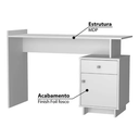 Ver imagem 4 de Mesa Escrivaninha para Computador Lisboa com 1 Porta e 1 Gaveta - Branco