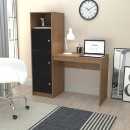 Escrivaninha para Computador Fortaleza B34 Mel Preto Nova Mobile - 6 Escrivaninha para Computador Fortaleza B34 Mel Preto Nova Mobile - 6