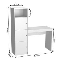 Escrivaninha para Computador Fortaleza B34 Mel Preto Nova Mobile - 4 Escrivaninha para Computador Fortaleza B34 Mel Preto Nova Mobile - 4