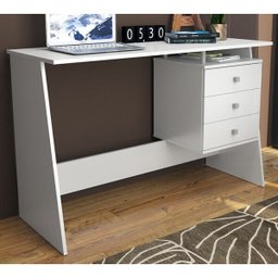 Escrivaninha para Computador 3 Gavetas Maceió B36 Branco Nova Mobile - 1