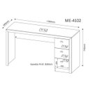 Ver imagem 3 de Escrivaninha 3 Gavetas Reversível Me4102 Branco Tecno Mobili