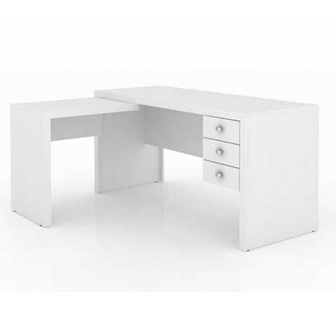 Escrivaninha 3 Gavetas Reversível Me4106 Branco Tecno Mobili
