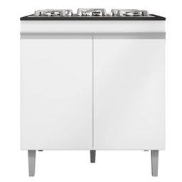 Balcão Cooktop 2 Portas Andréia Branco Ajl Móveis - 1