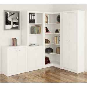 Conjunto Escritório Completo 4 Peças CJ7 Branco Tecno Mobili