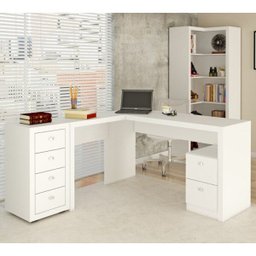 Conjunto Escritório Completo 03 Peças CJ14 Branco Tecno Mobili - 1